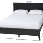 Baxton Studio Primrose Mid-Century Black Fluted Wood Queen Size Platform Bed