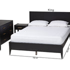 Baxton Studio Primrose Mid-Century Black Fluted Wood King Size 4-Piece Bedroom Set
