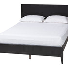 Baxton Studio Primrose Mid-Century Black Fluted Wood King Size 4-Piece Bedroom Set