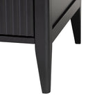 Baxton Studio Primrose Mid-Century Black Fluted Wood Queen Size 4-Piece Bedroom Set