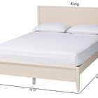 Baxton Studio Primrose Mid-Century Ivory Fluted Wood Queen Size Platform Bed