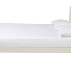 Baxton Studio Primrose Mid-Century Ivory Fluted Wood King Size Platform Bed