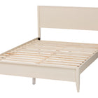 Baxton Studio Primrose Mid-Century Ivory Fluted Wood Queen Size Platform Bed