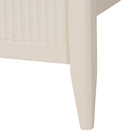 Baxton Studio Primrose Mid-Century Ivory Fluted Wood Queen Size Platform Bed