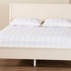 Baxton Studio Primrose Mid-Century Ivory Fluted Wood Queen Size Platform Bed
