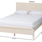 Baxton Studio Primrose Mid-Century Ivory Fluted Wood King Size Platform Bed