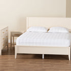 Baxton Studio Primrose Mid-Century Ivory Fluted Wood King Size 4-Piece Bedroom Set