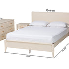 Baxton Studio Primrose Mid-Century Ivory Fluted Wood Queen Size 4-Piece Bedroom Set