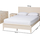 Baxton Studio Primrose Mid-Century Ivory Fluted Wood Queen Size 4-Piece Bedroom Set