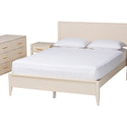 Baxton Studio Primrose Mid-Century Ivory Fluted Wood Queen Size 4-Piece Bedroom Set