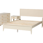 Baxton Studio Primrose Mid-Century Ivory Fluted Wood King Size 4-Piece Bedroom Set