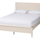 Baxton Studio Primrose Mid-Century Ivory Fluted Wood Queen Size 4-Piece Bedroom Set
