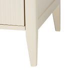 Baxton Studio Primrose Mid-Century Ivory Fluted Wood Queen Size 4-Piece Bedroom Set