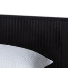 Baxton Studio Primrose Mid-Century Black Fluted Wood King Size Canopy Bed