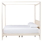 Baxton Studio Primrose Mid-Century Ivory Fluted Wood King Size Canopy Bed