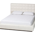Baxton Studio Braylin Glam and Luxe Teddy-Bear Fabric Queen Size Platform Bed