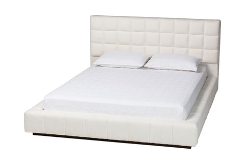 Baxton Studio Braylin Glam and Luxe Teddy-Bear Fabric King Size Platform Bed