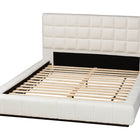 Baxton Studio Braylin Glam and Luxe Teddy-Bear Fabric Queen Size Platform Bed