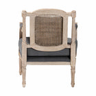Baxton Studio Clemence French Provincial Grey Fabric Whitewashed Mahogany Wood Armchair