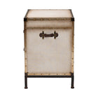 Baxton Studio Laura Vintage White Canvas 2-Drawer End Table Trunk