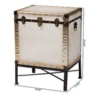 Baxton Studio Laura Vintage White Canvas Lift-Top Trunk End Table