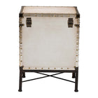 Baxton Studio Laura Vintage White Canvas Lift-Top Trunk End Table