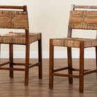 bali & pari Cordoba Bohemian Natural Seagrass and Mahogany Wood 2-Piece Counter Stool Set