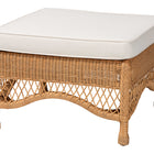 bali & pari Brooklyn Bohemian Light Honey Braided Rattan Ottoman Stool