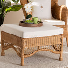 bali & pari Brooklyn Bohemian Light Honey Braided Rattan Ottoman Stool