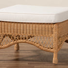 bali & pari Brooklyn Bohemian Light Honey Braided Rattan Ottoman Stool