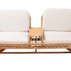 bali & pari Pakis Bohemian Light Honey Rattan Tete-a-Tete Sofa