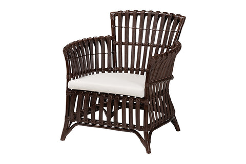 bali & pari Brooklyn Bohemian Very Dark Brown Rattan Arm Chair