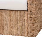 bali & pari Rhinos Bohemian Light Brown Seagrass Tuxedo Arm Chair