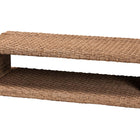 bali & pari Rhinos Handwoven Seagrass Coffee Table with Open Shelf - Rectangular Wicker Center Table for Living Room, Coastal Boho Style