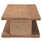 bali & pari Rhinos Handwoven Seagrass Coffee Table with Open Shelf - Rectangular Wicker Center Table for Living Room, Coastal Boho Style