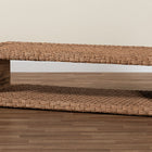 bali & pari Rhinos Handwoven Seagrass Coffee Table with Open Shelf - Rectangular Wicker Center Table for Living Room, Coastal Boho Style