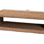 bali & pari Rhinos Handwoven Seagrass Coffee Table with Open Shelf - Rectangular Wicker Center Table for Living Room, Coastal Boho Style
