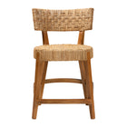 bali & pari Sabit Bohemian Seagrass and Mahogany Wood Counter Stool