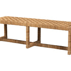 bali & pari Cipally Bohemian Seagrass and Mahogany Wood Accent Bench