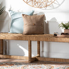 bali & pari Cipally Bohemian Seagrass and Mahogany Wood Accent Bench