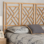 bali & pari Karavo Bohemian Natural Rattan Queen Size Standalone Headboard