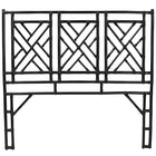 bali & pari Karavo Bohemian Black Natural Rattan Queen Size Standalone Headboard