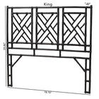 bali & pari Karavo Bohemian Black Natural Rattan Queen Size Standalone Headboard