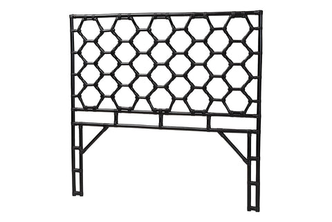 bali & pari Revonda Bohemian Black Rattan Queen Size Standalone Headboard
