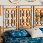 bali & pari Galvan Bohemian Natural Rattan Queen Size Standalone Headboard
