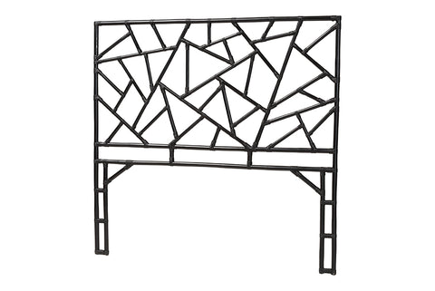 bali & pari Frydel Black Rattan Queen Size Standalone Headboard