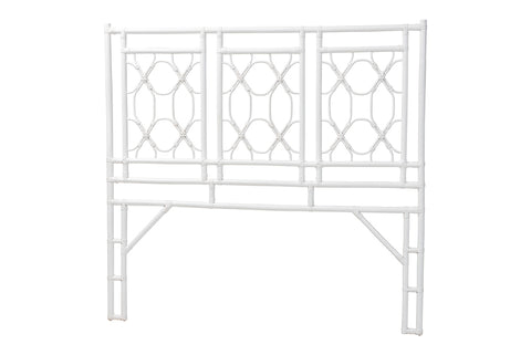 bali & pari Sampson Bohemian White Rattan Queen Size Standalone Headboard