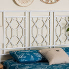 bali & pari Sampson Bohemian White Rattan Queen Size Standalone Headboard