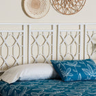 bali & pari Sampson Bohemian White Rattan King Size Standalone Headboard