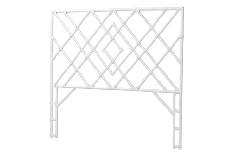 bali & pari Lavali Bohemian White Rattan Queen Size Standalone Headboard
